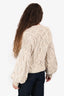 Ulla Johnson White Wool/Alpaca Knit Puff Sleeve Cardigan Size S
