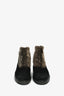 Stuart Weitzman Black/Brown Suede Shearling Chain Link Accent Boots Size 9