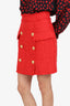 Balmain Red Tweed Skirt Size 38
