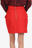 Balmain Red Tweed Skirt Size 38