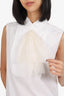 Pre-Loved Chanel™ White Chiffon Bow Blouse Size 42