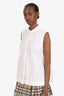 Brunello Cucinelli White Beaded Collar Blouse Size S