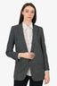 Saint Laurent Grey Wool Tweed Single Breasted Blazer Size 38