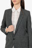 Saint Laurent Grey Wool Tweed Single Breasted Blazer Size 38