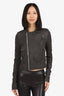 Rick Owens Grey Leather Biker Jacket Size 6