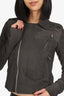 Rick Owens Grey Leather Biker Jacket Size 6