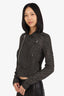 Rick Owens Grey Leather Biker Jacket Size 6