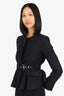 Proenza Schouler Black Tweed Belted Jacket Size 2