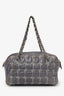 Pre-Loved Chanel™ Grey Leather/Tweed Double Bowler Bag