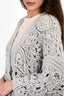 Brunello Cucinelli 2021 Light Grey Crocheted Cashmere Cardigan Size M