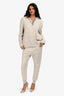 Brunello Cucinelli Heather Grey Cashmere Monili Detail Hoodie + Jogger Set Size S