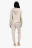 Brunello Cucinelli Heather Grey Cashmere Monili Detail Hoodie + Jogger Set Size S