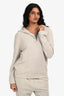 Brunello Cucinelli Heather Grey Cashmere Monili Detail Hoodie + Jogger Set Size S