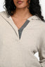 Brunello Cucinelli Heather Grey Cashmere Monili Detail Hoodie + Jogger Set Size S