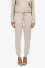 Brunello Cucinelli Heather Grey Cashmere Monili Detail Hoodie + Jogger Set Size S