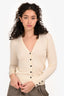 Burberry London Beige Wool Buttoned Cardigan Size 1