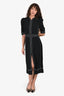 Elie Saab Black Contrast Stitch Midi Dress Size 38