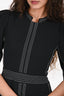 Elie Saab Black Contrast Stitch Midi Dress Size 38
