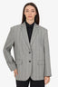 Anine Bing Black/White Herringbone Blazer Size M