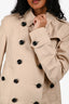 Burberry Brit Beige Cotton Double Breasted Short Trench Coat Size 10 US
