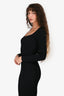 ASTR The Label Black Ribbed Long Sleeve Midi Dress Size S