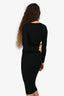 ASTR The Label Black Ribbed Long Sleeve Midi Dress Size S