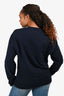 Ami Navy Blue Cotton Heart Logo Embroidered Crewneck Sweater Size M