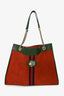 Gucci Red/Green Suede/Leather Rajah Tote Bag