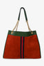 Gucci Red/Green Suede/Leather Rajah Tote Bag