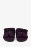 Hermès Purple Shearling Leather Chypre Sandals Size 36