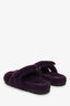 Hermès Purple Shearling Leather Chypre Sandals Size 36