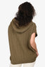 Hermes Taupe Wool Patterned Sleeveless Hoodie Size 38