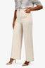 Forte Forte Cream Cotton/Wool Blend Chevron Wide Leg Pants Size 1