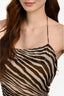 Rat & Boa Brown Zebra Sheer Handkerchief Top Size XXS