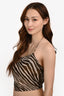 Rat & Boa Brown Zebra Sheer Handkerchief Top Size XXS