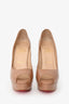 Christian Louboutin Nude Peep-Toe Platform Heels Size 37