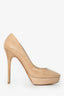 Jimmy Choo Patent Nude Platform Pumps Size 38.5