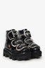 Alexander Wang Black Sloane Triple-buckled Platform Boot Size 37.5