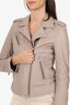 IRO Beige Leather Moto Jacket Size 38