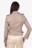 IRO Beige Leather Moto Jacket Size 38
