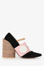 Jacquemus Black/Pink Suede Geometric Block Heels Size 37