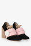Jacquemus Black/Pink Suede Geometric Block Heels Size 37