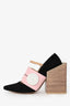 Jacquemus Black/Pink Suede Geometric Block Heels Size 37
