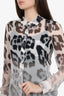 Equipment Black/Cream Silk Animal Print Blouse Size S