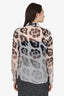 Equipment Black/Cream Silk Animal Print Blouse Size S
