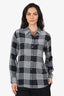 Equipment Black/White Silk Plaid Blouse Size S
