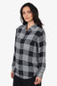 Equipment Black/White Silk Plaid Blouse Size S