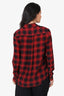 The Kooples Black/Red Plaid Silk Plaid Print Blouse Size M