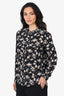 The Kooples Black/Floral Silk Print Blouse Size M