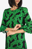 Diane Von Furstenberg Black/Green Print Dress Size M